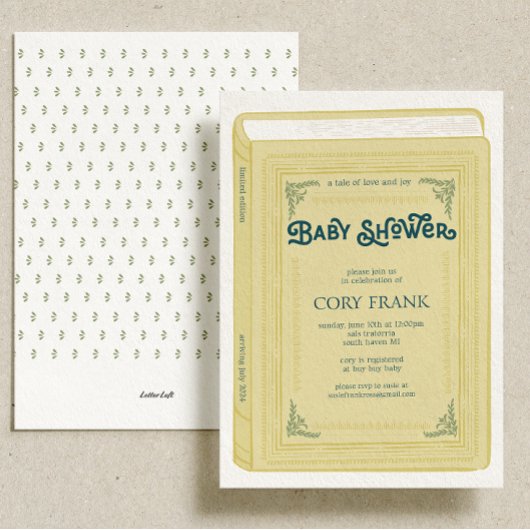 Invitation Baby shower de livre d'histoire