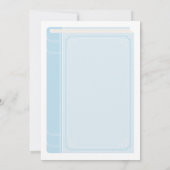 Invitation Baby shower de livre d'histoire bleu (Dos)