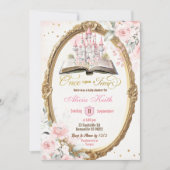 Invitation Baby shower de livre d'histoires rose vif (Devant)