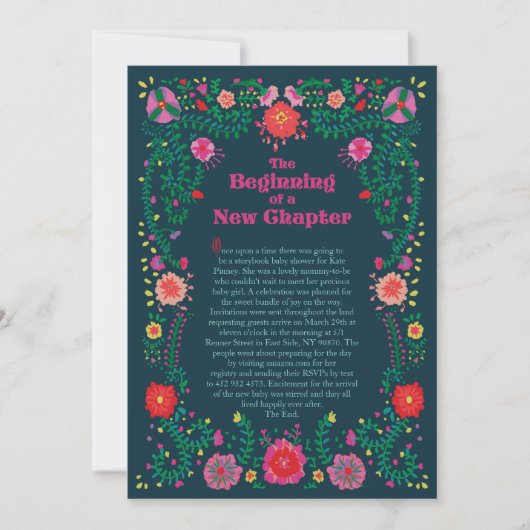 Invitation Baby shower de livre d'histoires sur la (Devant)