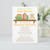 Invitation Baby shower de livre | Livres pour bébé (Debout devant)