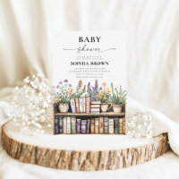 Baby shower de livres de bibliothèque fleur sauvag