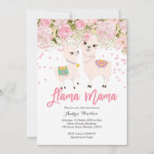 Invitation Baby shower de Llama Mama en or rose (Devant)
