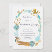 Invitation Baby shower de l'océan baleine (Devant)