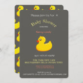Invitation Baby shower de look de tableau - canard en caoutch (Devant / Derrière)