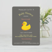 Invitation Baby shower de look de tableau - canard en caoutch (Debout devant)