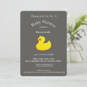 Invitation Baby shower de look tableau de bord - canard jaune (Debout devant)
