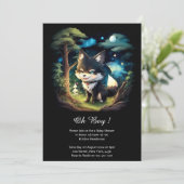 Invitation Baby shower de loup d'aquarelle (Debout devant)