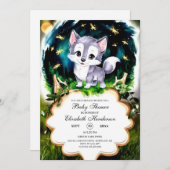 Invitation Baby shower de loup d'eau (Devant / Derrière)