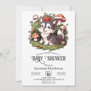 Invitation Baby shower de loup magique Whimsical numérique