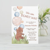 Invitation Baby shower de l'ours (Debout devant)