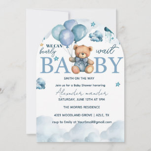 Invitation Baby shower de l'ours, Baby shower mignon