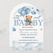 Invitation Baby shower de l'ours, Baby shower mignon (Devant / Derrière)