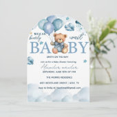 Invitation Baby shower de l'ours, Baby shower mignon (Debout devant)