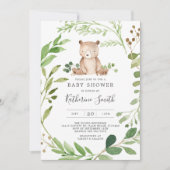 Invitation Baby shower de l'ours bébé (Devant)