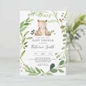 Invitation Baby shower de l'ours bébé (Debout devant)