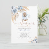 Invitation Baby shower de l'ours Boho de Pampas Gr (Debout devant)