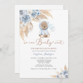 Invitation Baby shower de l'ours Boho de Pampas Gr (Devant / Derrière)
