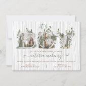 Invitation Baby shower de l'ours d'aquarelle forestière (Devant)