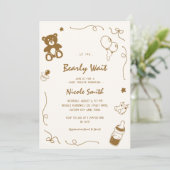 Invitation Baby shower de l'ours d'attente avant-coureur fran (Debout devant)