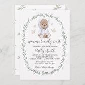 Invitation Baby shower de l'ours de Bohême (Devant / Derrière)