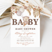 Invitation Baby shower de l'ours de Boho | Douche 