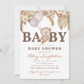 Invitation Baby shower de l'ours de Boho | Douche  (Devant)