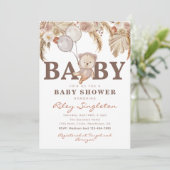 Invitation Baby shower de l'ours de Boho | Douche  (Debout devant)