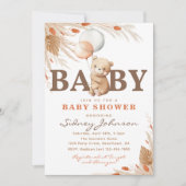 Invitation Baby shower de l'ours de Boho | Douche  (Devant)
