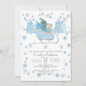 Invitation Baby shower de l'ours de bois Bois d'hiver (Devant)
