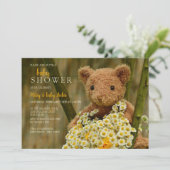 Invitation Baby shower de l'Ours de Bouquet Teddy (Debout devant)