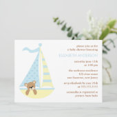 Invitation Baby shower de l'ours de voilier (Debout devant)