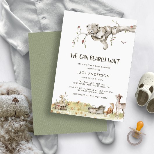 Invitation Baby shower de l'ours des bois