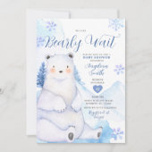 Invitation Baby shower de l'ours d'hiver d'attente précoce (Devant)