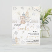 Invitation Baby shower de l'ours d'or (Debout devant)