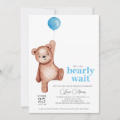 Invitation Baby shower de l'ours en peluche (Devant)