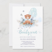 Invitation Baby shower de l'ours en peluche (Devant)