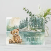 Invitation Baby shower de l'ours en peluche (Debout devant)