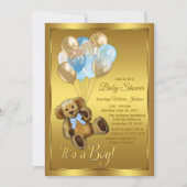 Invitation Baby shower de l'ours en peluche (Devant)
