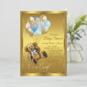 Invitation Baby shower de l'ours en peluche (Debout devant)