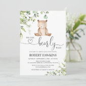 Invitation Baby shower de l'ours en peluche (Debout devant)