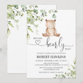 Invitation Baby shower de l'ours en peluche (Devant / Derrière)