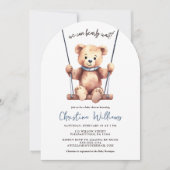 Invitation Baby shower de l'ours en peluche (Devant)