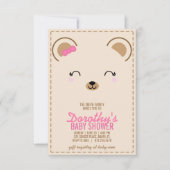 Invitation baby shower de l'ours en peluche 2 (Devant)