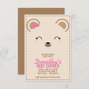 Invitation baby shower de l'ours en peluche 2