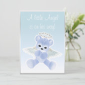 Invitation Baby shower de l'ours en peluche bleu (Debout devant)