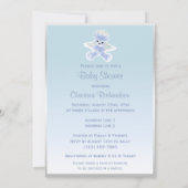 Invitation Baby shower de l'ours en peluche bleu (Dos)