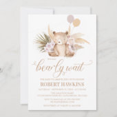 Invitation Baby shower de l'ours en peluche Boho (Devant)
