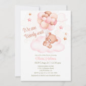 Invitation Baby shower de l'ours en peluche et des (Devant)