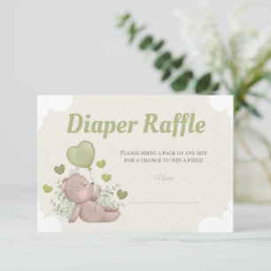 Invitation Baby shower de l'ours en peluche Fiche de rabat po